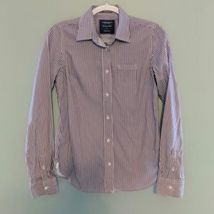 Purple pinstripe American Eagle blouse